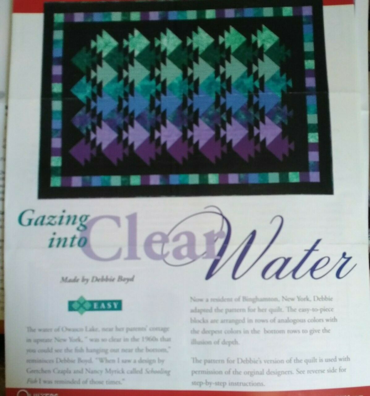 Gazing Into Clear Water Quilt Pattern