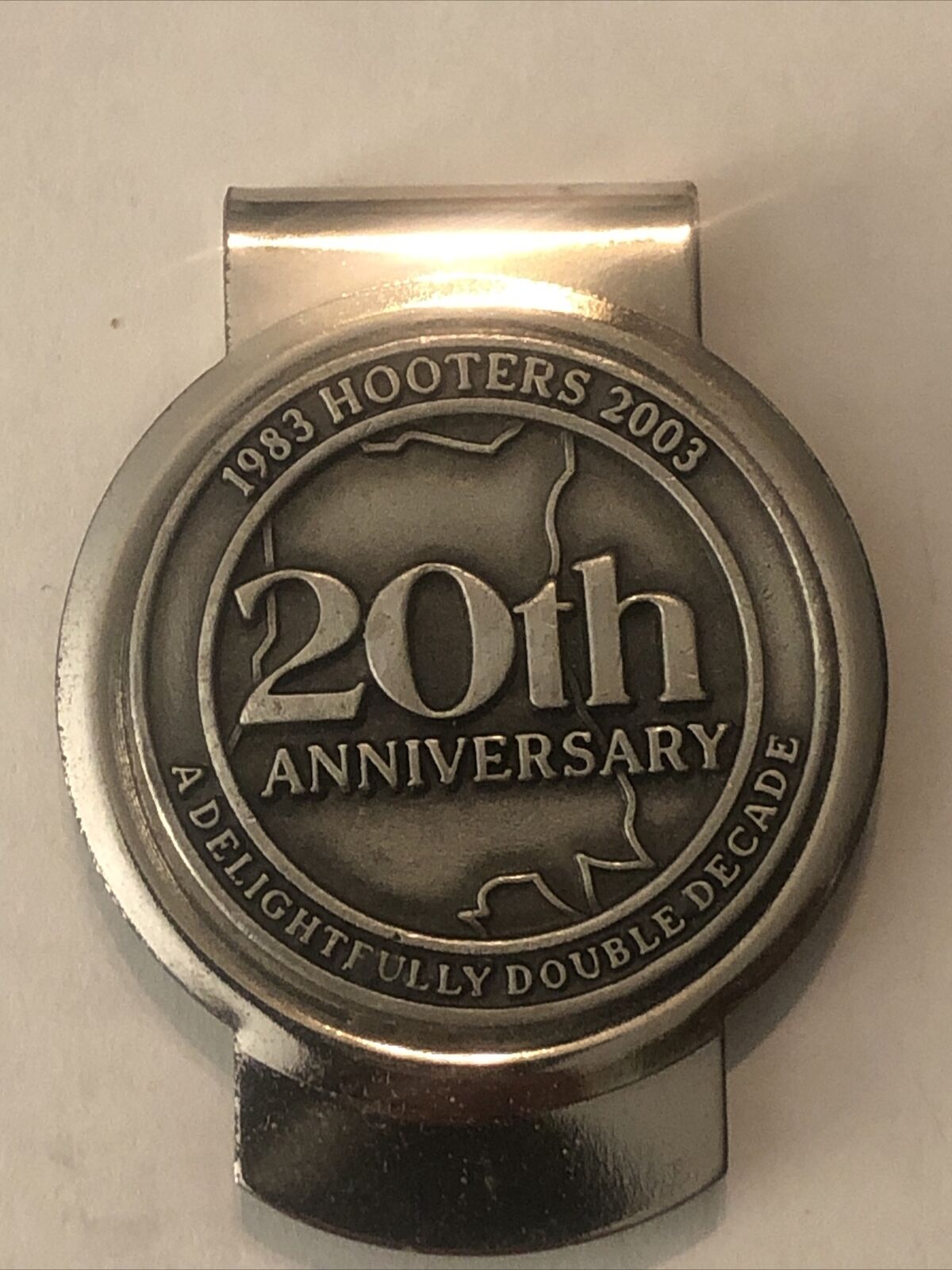 Hooters 20th Anniversary Money Clip Very Hard To Find, Pewter, 1 Of 5000 New
